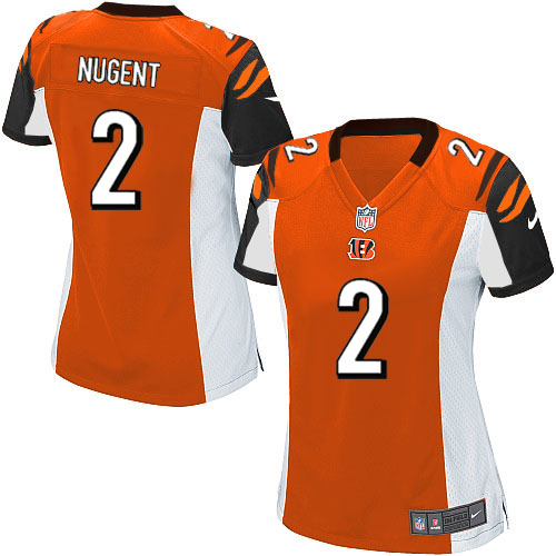 Women's Game Mike Nugent Nike Jersey Orange Alternate - #2 NFL Cincinnati Bengals